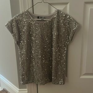 Silver Sequin Top